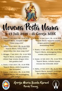NOVENA PESTA NAMA MBK 2019 (KHUSUS SABTU) @ Gereja MBK