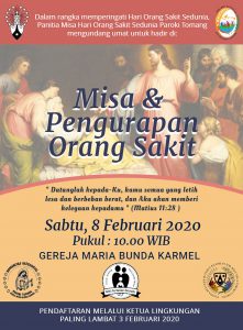 MISA & PENGURAPAN ORANG SAKIT 2020 (HARI ORANG SAKIT SEDUNIA) @ Gereja MBK
