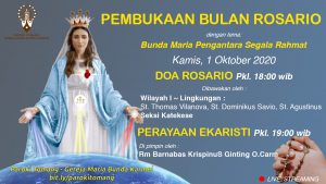 PEMBUKAAN BULAN ROSARIO 1 OKT 2020 @ Gereja MBK
