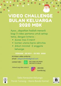 VIDEO CHALLENGE BULAN KELUARGA 2020 @ Instagram: @skkmbk dan @komkk.kaj