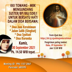 DOA JAM KERAHIMAN - SEPTEMBER 2021 @ Zoom Meeting ID: 99611572867 Passcode: 685595