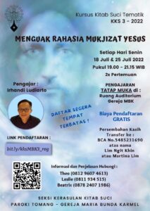 MENGUAK RAHASIA MUKJIZAT YESUS @ Auditorium MBK