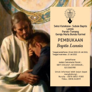 PEMBUKAAN PENDAFTARAN BAPTIS LANSIA 2022
