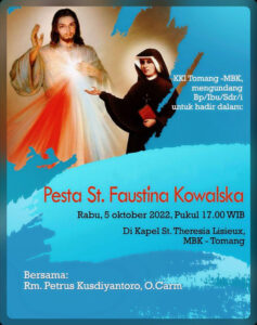 PERAYAAN EKARISTI PESTA SANTA FAUSTINA KOWALSKA @ Kapel St. Theresia Lisieux MBK