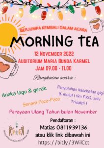 MORNING TEA 12 NOVEMBER 2022 @ Auditorium MBK