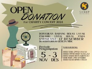 GARAGE SALE - OPEN DONATION FOR CHARITY CONCERT 2024 @ Auditorium Gereja MBK