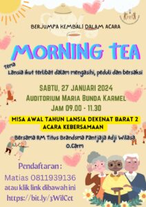 MORNING TEA 27 JANUARI 2024 @ Auditorium Gereja MBK