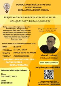 PERJUANGAN ORANG BERIMAN DI MASA SULIT: BELAJAR DARI NAHUM & HABAKUK @ Auditorium Gereja MBK