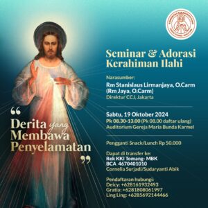 SEMINAR & ADORASI KERAHIMAN ILAHI @ Auditorium Gereja MBK