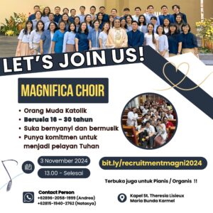 LET'S JOIN US! MAGNIFICA CHOIR 2024 @ Kapel St. Theresia Lisieux Maria Bunda Karmel