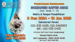 PENDAFTARAN KATEKUMEN BAPTIS ANAK NOVEMBER 2025