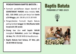 PENDAFTARAN BAPTIS BATUTA PERIODE MEI 2025