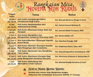 MISA NOVENA ROH KUDUS 2025 (30 MEI - 6 JUNI 2025) @ Gereja Maria Bunda Karmel
