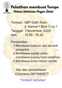 PELATIHAN MEMBUAT TEMPE - POTENSI KETAHANAN PANGAN LOKAL 2025 @ GKP Edith Stein