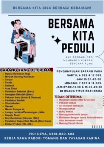 BERSAMA KITA PEDULI 2025 - HARI MINGGU SORE 7 & 14 DESEMBER 2025 @ Ruang Titus Brandsma