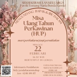 MISA HARI ULANG TAHUN PERKAWINAN (HUP) FEB 2026 @ Gereja Maria Bunda Karmel